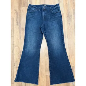 Express Mid Rise Flare Jeans‎ Dark Wash Ultra Stretch Size L Regular thumbnail 6