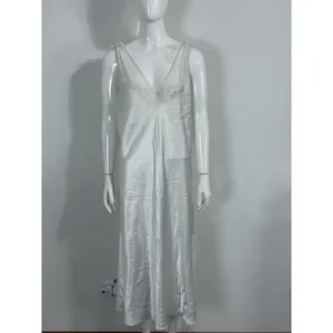 Oscar de la Renta Pink Label Women XL Satin Nightgown Long Robe Set Ivory Bridal thumbnail 5