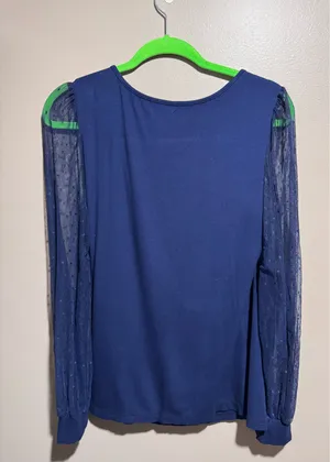 Women's Deep V-neck Cross Wrap Sexy Long Sleeve Blouse Large thumbnail 8