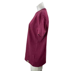 NEW Carhartt Womens Maroon Logo Graphic Loose Fit Short Sleeve T Shirt Tee Top M thumbnail 2