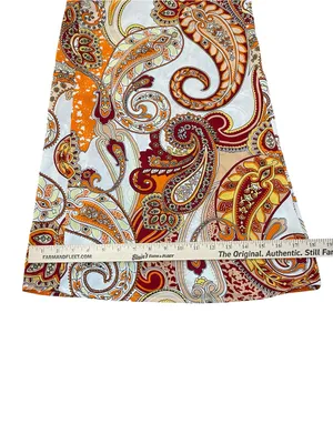 High Waisted Wide Leg Paisley Print Women’s Pants in Multi-Color thumbnail 5
