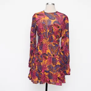 Farm Rio |‎ Fruit Dream Long Sleeve Pleated Tiered Dress thumbnail 2
