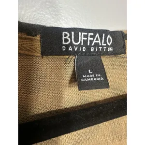 Buffalo David Bitton Cheetah Pullover Sweatshirt TopTan/Black Soft Size Large thumbnail 3