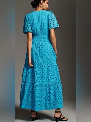 Anthropologie Somerset Maxi Dress Eyelet Edition Medium thumbnail 4