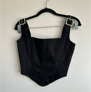 Peppermayo Surrender Bustier Black with Mental Buckle Accent Size 2 thumbnail 3
