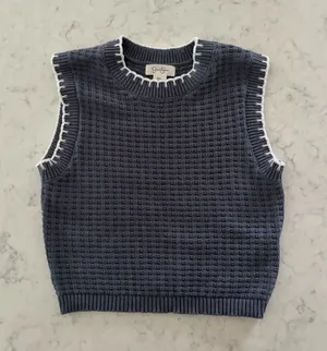 Jessica Simpson Sweater Vest with White Trim thumbnail 1