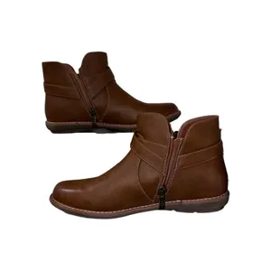 VEPOSE Brown Women's Ankle Boot With‎ Buckle Rubber Outsole 7.5 thumbnail 3