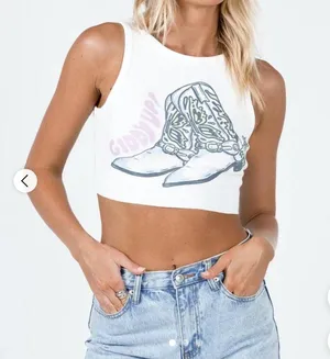 Princess Polly Up Giddy Tank Top White thumbnail 1