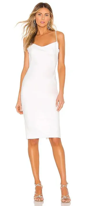 Katie May Pretty Bird Sleeveless Cowl Draped Back Dress Ivory White Small Bridal thumbnail 1