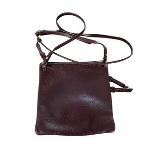 Dooney &‎ Bourke Vintage Burgundy Leather Triple Zip Crossbody Bag thumbnail 3