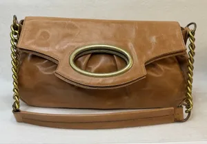Hobo International Marilyn Shoulder Bag Tan Light Brown Gold Tone Hardware thumbnail 1