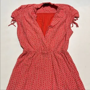 Anthro Maeve Carlotta short sleeve‎ dress small coral thumbnail 3