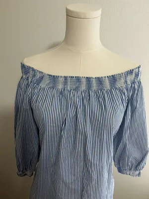 Trina Turk Off Shoulder Striped Dress thumbnail 2