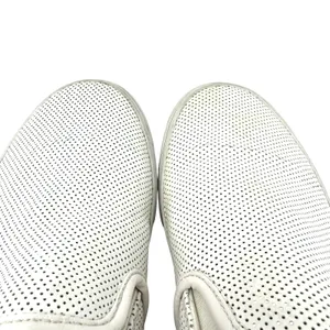 Vans Size 8.5 Sneaker White Pin Dot Leather Slip On Flats Skater‎ Casual Punk thumbnail 5