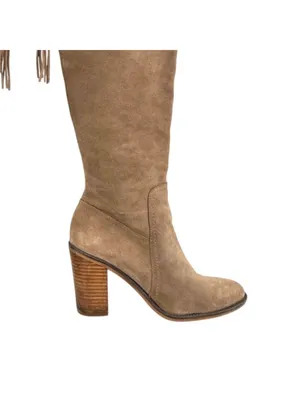 Franco Sarto Ellyn Taupe Suede Over the Knee Boots Block Heels Size 7.5 thumbnail 4