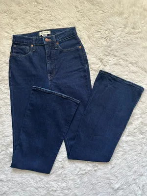 Madewell Jeans Skinny Flare in Rinse Wash High Rise Dark Wash Indigo Sz 24 thumbnail 2