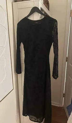 Amazon ZESICA Women's Long Sleeve Floral Bodycon Dress 2025 Fall Fashion Ruched Mesh Wedding Guest Cocktail Party Maxi Dresses thumbnail 2