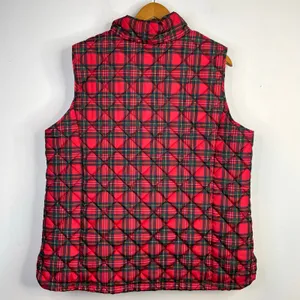 Lands End FeatherFree Quilted Insulated Puffer Vest Red Plaid Womens Plus 1X thumbnail 7