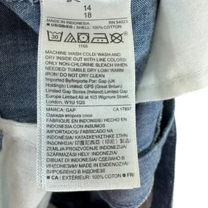 Gap 100% Cotton Blue Chambray Lightweight High Rise Cropped Pants Size‎ 14 thumbnail 6
