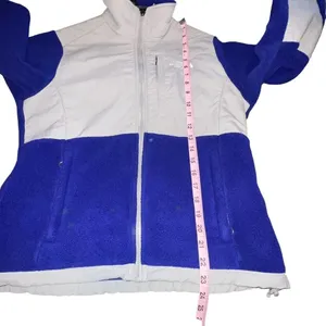 The North Face Jacket Womens Small Blue Purple Grey‎ Fleece Polartec Denali Coat thumbnail 4