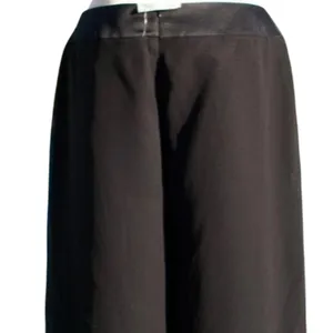 Cache Black Wide Leg Lined Self Belt Crop Pant Gaucho New $128 NWT Flat Front thumbnail 7