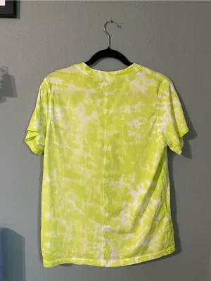 Lululemon All Yours Cotton T-Shirt Size 8/M Marmoleado Tie Dye Eccentric Lime thumbnail 8