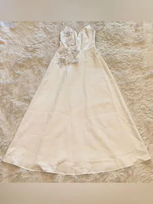 NEW ELLIATT Stella white 3d floral applique A-line bridal maxi gown dress sz S thumbnail 5