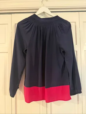 Lilly Pulitzer 100% silk colorblock Elsa blouse size small thumbnail 5