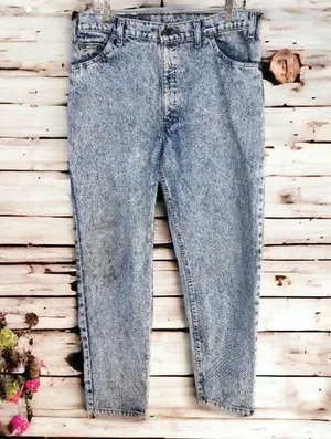Vintage Levi's Acid Washed Orange Tab 550 Relaxed Taper Jeans Denim 36 X 32 thumbnail 1