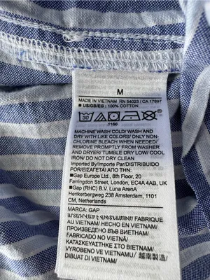 GAP Blue Striped Cotton Elastic Waist Drawstring Pajama Pants Sz Medium thumbnail 7