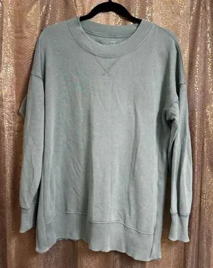 Aerie Oversized Pastel Sage Green Tunic Style Sweater Soft Cozy Small thumbnail 1
