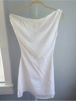 DISSH Lacy Linen White Summer Dress Size 4 thumbnail 2