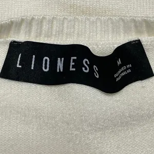 Lioness Women's Cream Sleeveless Knit Pocket Button Down Cardigan Sweater Top M thumbnail 4