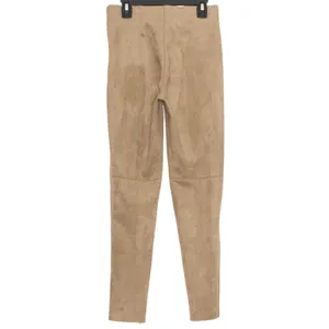 Zara Faux Suede Skinny Pants Camel XS Minimalist Neutral Y2K Office‎ Workwear thumbnail 2