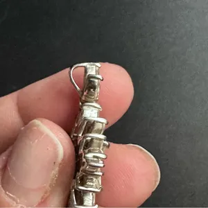 Silver And Rhinestone Cross Necklace Pendent thumbnail 6