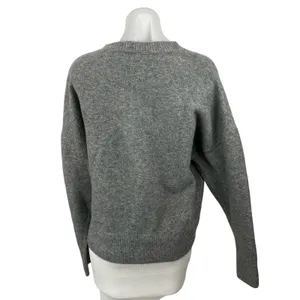 Zara Women's Gray Knit Crew Neck Long Sleeve Sweatshirt Sweater Top Size M thumbnail 4