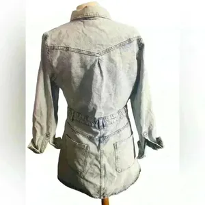Zara denim long sleeve dress ( missing one‎ button) thumbnail 2