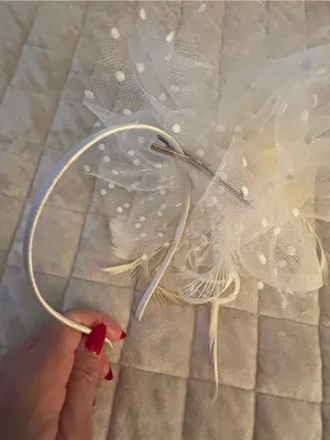 Ivory Floral Feather Fascinator Headpiece - Women Accessories Beige thumbnail 10