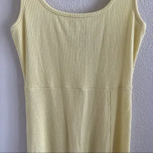 ASOS Designs Ribbed Yellow Dress Feminine Midi Slit US 06 thumbnail 8