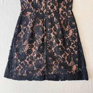 French Connection Floral Lace Sleeveless Mini Cocktail Dress Womens 4 Black Nude thumbnail 14