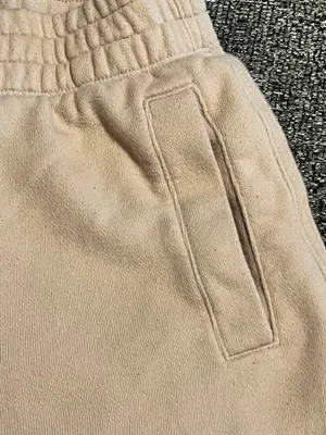 Womens small Aerie Raw Hem Fleece Lounge Shorts-Beige thumbnail 3