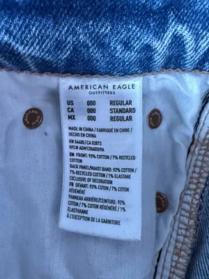 American Eagle Highest Rise Baggy Straight Jeans Size 000 Distressed thumbnail 7