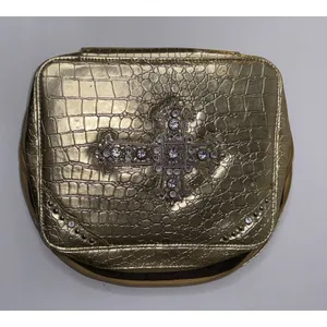 Montana West Bible Bag Gold Faux Diamonds Cross Spiritual Faith Church Study Zip thumbnail 13