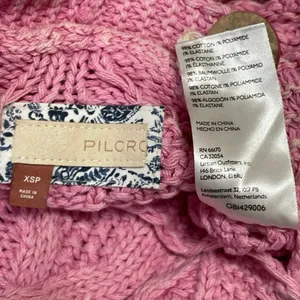 Anthropologie Pilcro Pink Cable Knit V Neck Cropped Button Cardigan Sweater XSP thumbnail 4