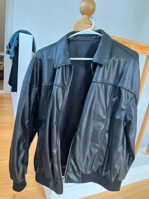 Amazon Faux Leather bomber jacket thumbnail 2