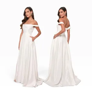 Lulus Extraordinary Vow White Off-the-Shoulder Maxi Dress with Pockets size L thumbnail 2