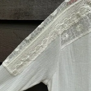 Free People Angel Food Cream Lace boho top blouse size Medium M Coachella thumbnail 9