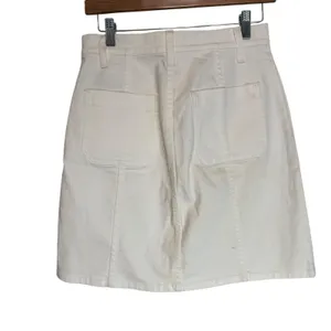 Madewell White Button‎ Front Denim Mini Skirt Size 26 thumbnail 6