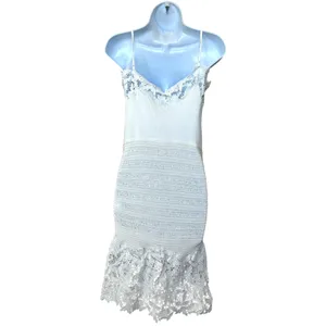 Thakoon White Lace Mini Slip Dress XS Knit Cocktail Coquette Party Designer $360 thumbnail 9