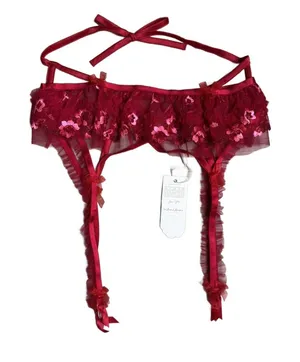 For Love & Lemons Red Gauze Garter Belt S $69‎ thumbnail 1